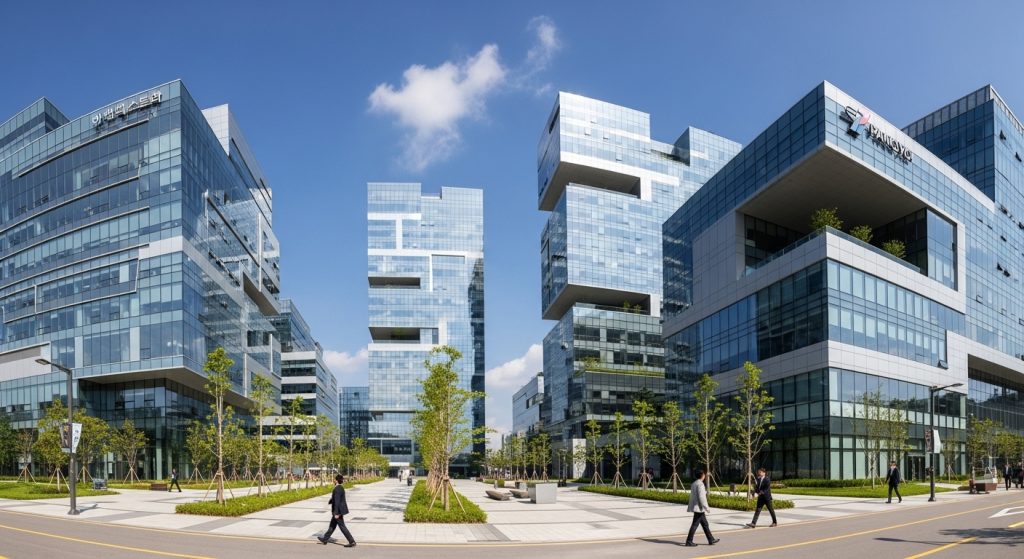 보안 기술 개발의 중심지인 대한민국 판교 테크노밸리 전경